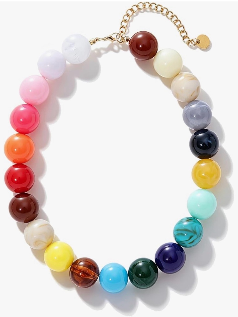NEW Colorful Chunky Beaded Necklace for Women Acrylic Bead Choker Necklace